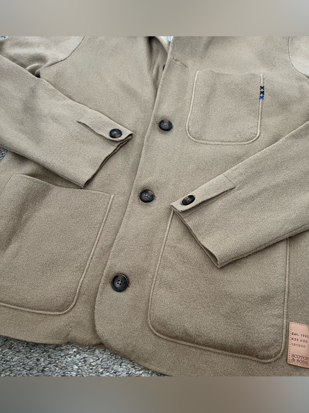 Scotch & Soda Men's Wool Blnd Light Brown Button-Up Cardigan Size Small - Picture 6 of 12